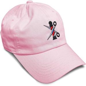 imageSpeedy Pros Soft Baseball Cap Barber Pole Scissors Embroidery Hairdresser Barber Cotton Dad Hats for Men ampamp WomenSoft Pink Design Only
