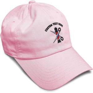 imageSpeedy Pros Soft Baseball Cap Barber Pole Scissors Embroidery Hairdresser Barber Cotton Dad Hats for Men ampamp WomenSoft Pink Personalized Text Here
