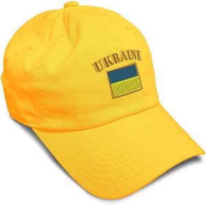 imageSpeedy Pros Soft Baseball Cap Ukraine Flag Embroidery Flags World Cup Soccer Cotton Embroidered Dad Hats for Men ampamp WomenGolden Yellow Design Only