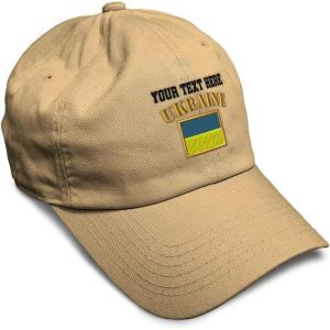imageSpeedy Pros Soft Baseball Cap Ukraine Flag Embroidery Flags World Cup Soccer Cotton Embroidered Dad Hats for Men ampamp WomenKhaki Personalized Text Here