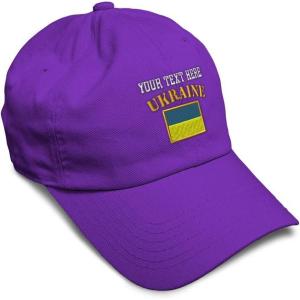 imageSpeedy Pros Soft Baseball Cap Ukraine Flag Embroidery Flags World Cup Soccer Cotton Embroidered Dad Hats for Men ampamp WomenPurple Personalized Text Here