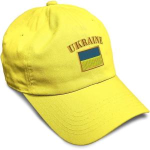 imageSpeedy Pros Soft Baseball Cap Ukraine Flag Embroidery Flags World Cup Soccer Cotton Embroidered Dad Hats for Men ampamp WomenYellow Design Only