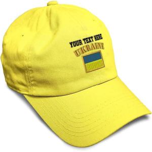imageSpeedy Pros Soft Baseball Cap Ukraine Flag Embroidery Flags World Cup Soccer Cotton Embroidered Dad Hats for Men ampamp WomenYellow Personalized Text Here