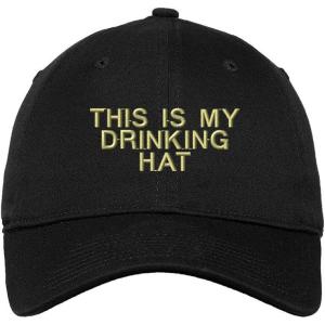 imageSpeedy Pros This is My Drinking Hat Embroidered Unisex Adult Flat Solid Buckle Cotton Unstructured Hat Low Profile Cap  Black One Size