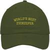 imageCustom Soft Baseball Cap Worlds Best Zookeeper Embroidery Twill Cotton Dad Hats for Men ampamp Women Buckle Closure Olive Green Design Only