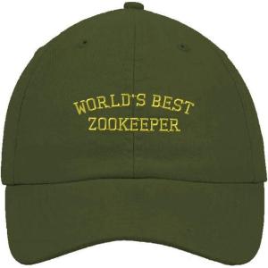 imageCustom Soft Baseball Cap Worlds Best Zookeeper Embroidery Twill Cotton Dad Hats for Men ampamp Women Buckle Closure Olive Green Design Only