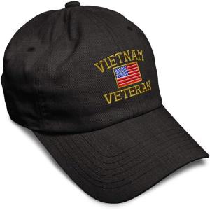 imageSoft Baseball Cap Vietnam Veteran War B Embroidery Flags USA Twill Cotton Army Dad Hats for Men ampamp WomenDark Denim Design Only