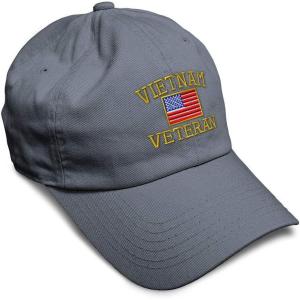imageSoft Baseball Cap Vietnam Veteran War B Embroidery Flags USA Twill Cotton Army Dad Hats for Men ampamp WomenDark Grey Design Only