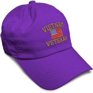 imageSoft Baseball Cap Vietnam Veteran War B Embroidery Flags USA Twill Cotton Army Dad Hats for Men ampamp WomenPurple Design Only