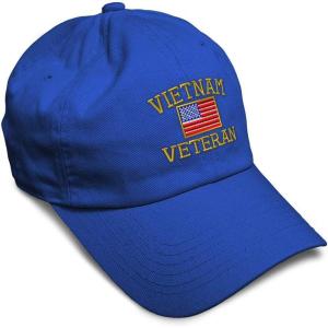 imageSoft Baseball Cap Vietnam Veteran War B Embroidery Flags USA Twill Cotton Army Dad Hats for Men ampamp WomenRoyal Blue Design Only