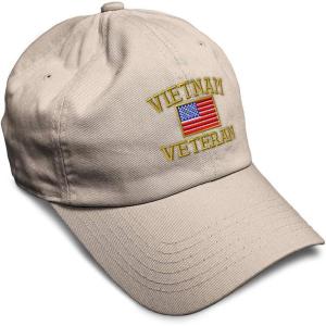 imageSoft Baseball Cap Vietnam Veteran War B Embroidery Flags USA Twill Cotton Army Dad Hats for Men ampamp WomenStone Design Only