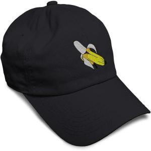 imageSpeedy Pros Soft Baseball Cap Banana Embroidery Fruit Banana Twill Cotton Dad Hats for Men ampamp WomenBlack Design Only