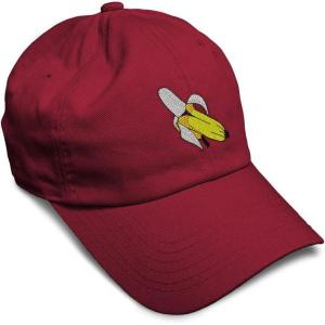 imageSpeedy Pros Soft Baseball Cap Banana Embroidery Fruit Banana Twill Cotton Dad Hats for Men ampamp WomenBurgundy Design Only