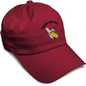 imageSpeedy Pros Soft Baseball Cap Banana Embroidery Fruit Banana Twill Cotton Dad Hats for Men ampamp WomenBurgundy Personalized Text Here
