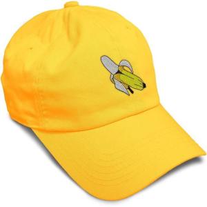 imageSpeedy Pros Soft Baseball Cap Banana Embroidery Fruit Banana Twill Cotton Dad Hats for Men ampamp WomenGolden Yellow Design Only