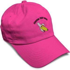 imageSpeedy Pros Soft Baseball Cap Banana Embroidery Fruit Banana Twill Cotton Dad Hats for Men ampamp WomenHot Pink Personalized Text Here