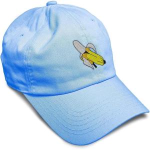 imageSpeedy Pros Soft Baseball Cap Banana Embroidery Fruit Banana Twill Cotton Dad Hats for Men ampamp WomenLight Blue Design Only