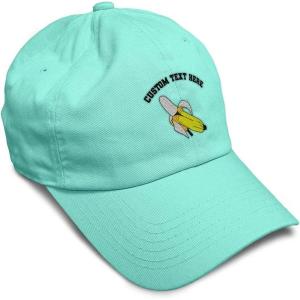 imageSpeedy Pros Soft Baseball Cap Banana Embroidery Fruit Banana Twill Cotton Dad Hats for Men ampamp WomenMint Personalized Text Here