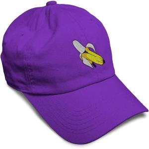 imageSpeedy Pros Soft Baseball Cap Banana Embroidery Fruit Banana Twill Cotton Dad Hats for Men ampamp WomenPurple Design Only