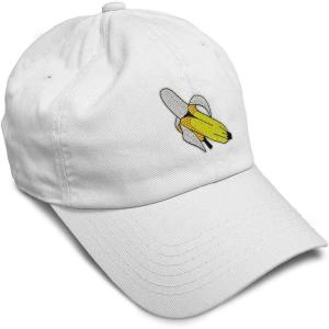 imageSpeedy Pros Soft Baseball Cap Banana Embroidery Fruit Banana Twill Cotton Dad Hats for Men ampamp WomenWhite Design Only