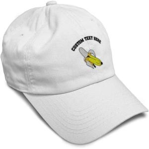 imageSpeedy Pros Soft Baseball Cap Banana Embroidery Fruit Banana Twill Cotton Dad Hats for Men ampamp WomenWhite Personalized Text Here