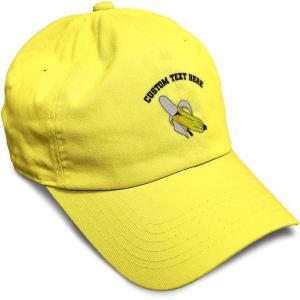 imageSpeedy Pros Soft Baseball Cap Banana Embroidery Fruit Banana Twill Cotton Dad Hats for Men ampamp WomenYellow Personalized Text Here