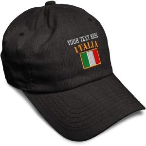 imageSpeedy Pros Soft Baseball Cap Italia Flag Embroidery Flags World Cup Soccer Cotton Embroidered Dad Hats for Men ampamp WomenDark Denim Personalized Text Here