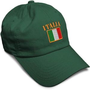 imageSpeedy Pros Soft Baseball Cap Italia Flag Embroidery Flags World Cup Soccer Cotton Embroidered Dad Hats for Men ampamp WomenForest Green Design Only
