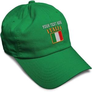 imageSpeedy Pros Soft Baseball Cap Italia Flag Embroidery Flags World Cup Soccer Cotton Embroidered Dad Hats for Men ampamp WomenKelly Green Personalized Text Here