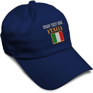 imageSpeedy Pros Soft Baseball Cap Italia Flag Embroidery Flags World Cup Soccer Cotton Embroidered Dad Hats for Men ampamp WomenNavy Personalized Text Here