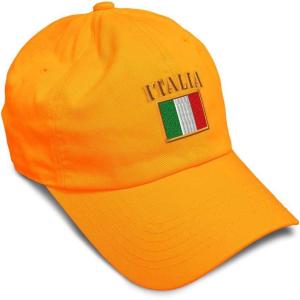 imageSpeedy Pros Soft Baseball Cap Italia Flag Embroidery Flags World Cup Soccer Cotton Embroidered Dad Hats for Men ampamp WomenOrange Design Only