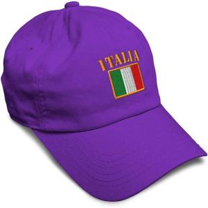 imageSpeedy Pros Soft Baseball Cap Italia Flag Embroidery Flags World Cup Soccer Cotton Embroidered Dad Hats for Men ampamp WomenPurple Design Only