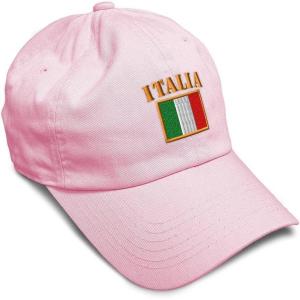 imageSpeedy Pros Soft Baseball Cap Italia Flag Embroidery Flags World Cup Soccer Cotton Embroidered Dad Hats for Men ampamp WomenSoft Pink Design Only