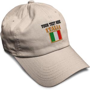 imageSpeedy Pros Soft Baseball Cap Italia Flag Embroidery Flags World Cup Soccer Cotton Embroidered Dad Hats for Men ampamp WomenStone Personalized Text Here