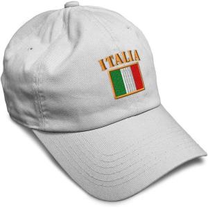 imageSpeedy Pros Soft Baseball Cap Italia Flag Embroidery Flags World Cup Soccer Cotton Embroidered Dad Hats for Men ampamp WomenWhite Design Only