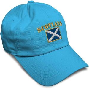 imageSpeedy Pros Soft Baseball Cap Scotland Flag Flags World Cup Soccer Cotton Embroidered Dad Hats for Men ampamp WomenAqua Design Only