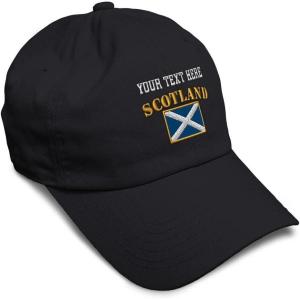imageSpeedy Pros Soft Baseball Cap Scotland Flag Flags World Cup Soccer Cotton Embroidered Dad Hats for Men ampamp WomenBlack Personalized Text Here