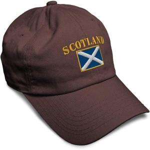 imageSpeedy Pros Soft Baseball Cap Scotland Flag Flags World Cup Soccer Cotton Embroidered Dad Hats for Men ampamp WomenBrown Design Only
