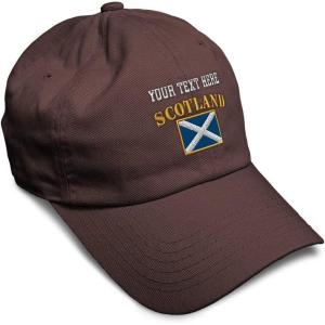 imageSpeedy Pros Soft Baseball Cap Scotland Flag Flags World Cup Soccer Cotton Embroidered Dad Hats for Men ampamp WomenBrown Personalized Text Here