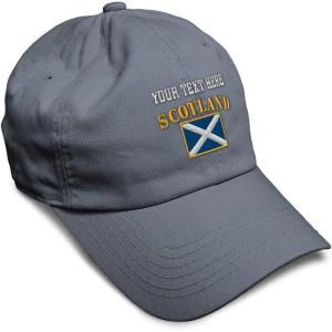imageSpeedy Pros Soft Baseball Cap Scotland Flag Flags World Cup Soccer Cotton Embroidered Dad Hats for Men ampamp WomenDark Grey Personalized Text Here