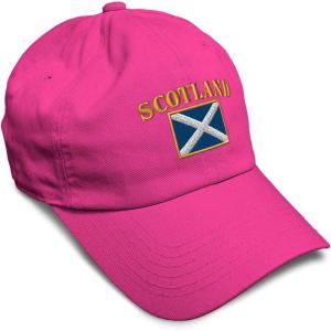 imageSpeedy Pros Soft Baseball Cap Scotland Flag Flags World Cup Soccer Cotton Embroidered Dad Hats for Men ampamp WomenHot Pink Design Only