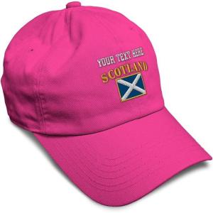 imageSpeedy Pros Soft Baseball Cap Scotland Flag Flags World Cup Soccer Cotton Embroidered Dad Hats for Men ampamp WomenHot Pink Personalized Text Here