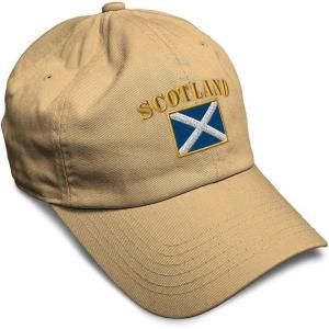 imageSpeedy Pros Soft Baseball Cap Scotland Flag Flags World Cup Soccer Cotton Embroidered Dad Hats for Men ampamp WomenKhaki Design Only