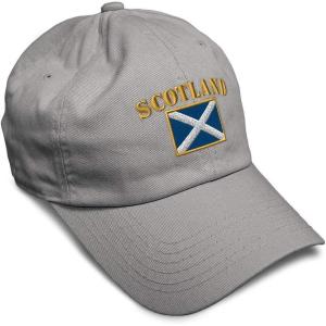 imageSpeedy Pros Soft Baseball Cap Scotland Flag Flags World Cup Soccer Cotton Embroidered Dad Hats for Men ampamp WomenLight Grey Design Only