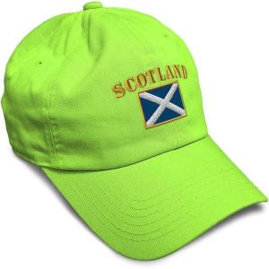 imageSpeedy Pros Soft Baseball Cap Scotland Flag Flags World Cup Soccer Cotton Embroidered Dad Hats for Men ampamp WomenLime Design Only