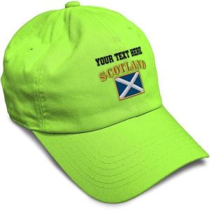 imageSpeedy Pros Soft Baseball Cap Scotland Flag Flags World Cup Soccer Cotton Embroidered Dad Hats for Men ampamp WomenLime Personalized Text Here