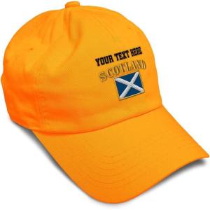 imageSpeedy Pros Soft Baseball Cap Scotland Flag Flags World Cup Soccer Cotton Embroidered Dad Hats for Men ampamp WomenOrange Personalized Text Here