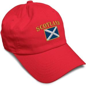 imageSpeedy Pros Soft Baseball Cap Scotland Flag Flags World Cup Soccer Cotton Embroidered Dad Hats for Men ampamp WomenRed Design Only