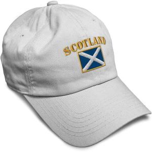 imageSpeedy Pros Soft Baseball Cap Scotland Flag Flags World Cup Soccer Cotton Embroidered Dad Hats for Men ampamp WomenWhite Design Only