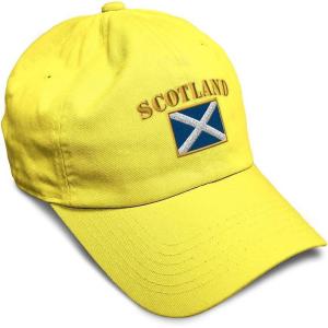 imageSpeedy Pros Soft Baseball Cap Scotland Flag Flags World Cup Soccer Cotton Embroidered Dad Hats for Men ampamp WomenYellow Design Only